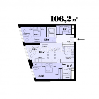 Продажа квартиры  106  м²