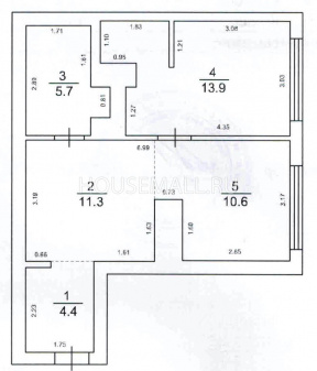 Продажа 1-комн.  45.9м²